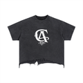 Vintage Wash Boxy Distressed Hem T-Shirt