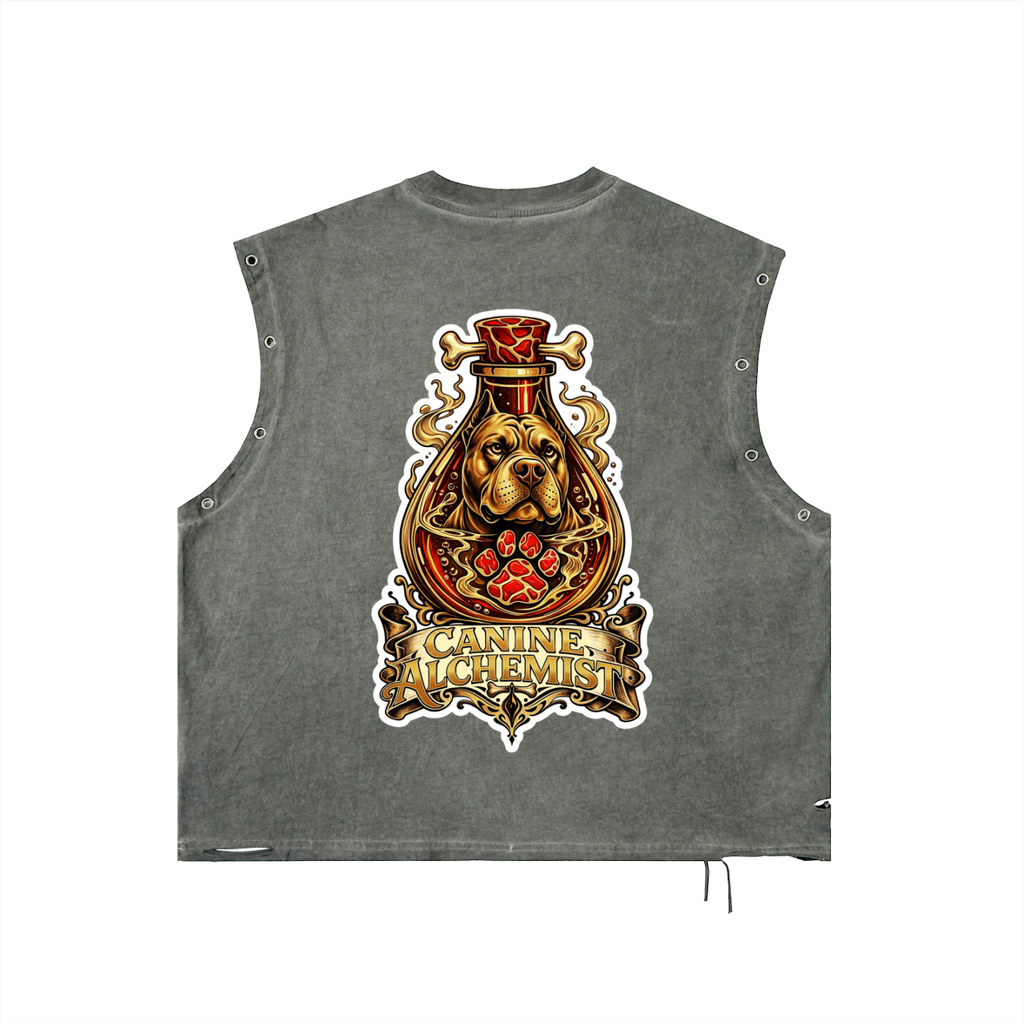 Distressed Grommet Eyelet Tank Top