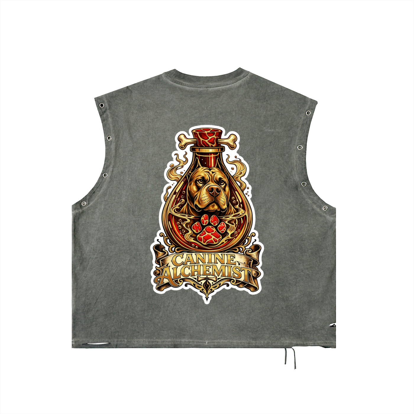 Distressed Grommet Eyelet Tank Top